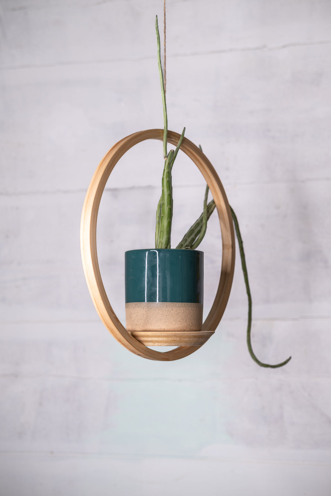 Small Circle Wooden Plant Hanger, Bubble Hanger, Planter With Saucer, Air Plant Hanger, Boho, Mid Century Modern Planter
