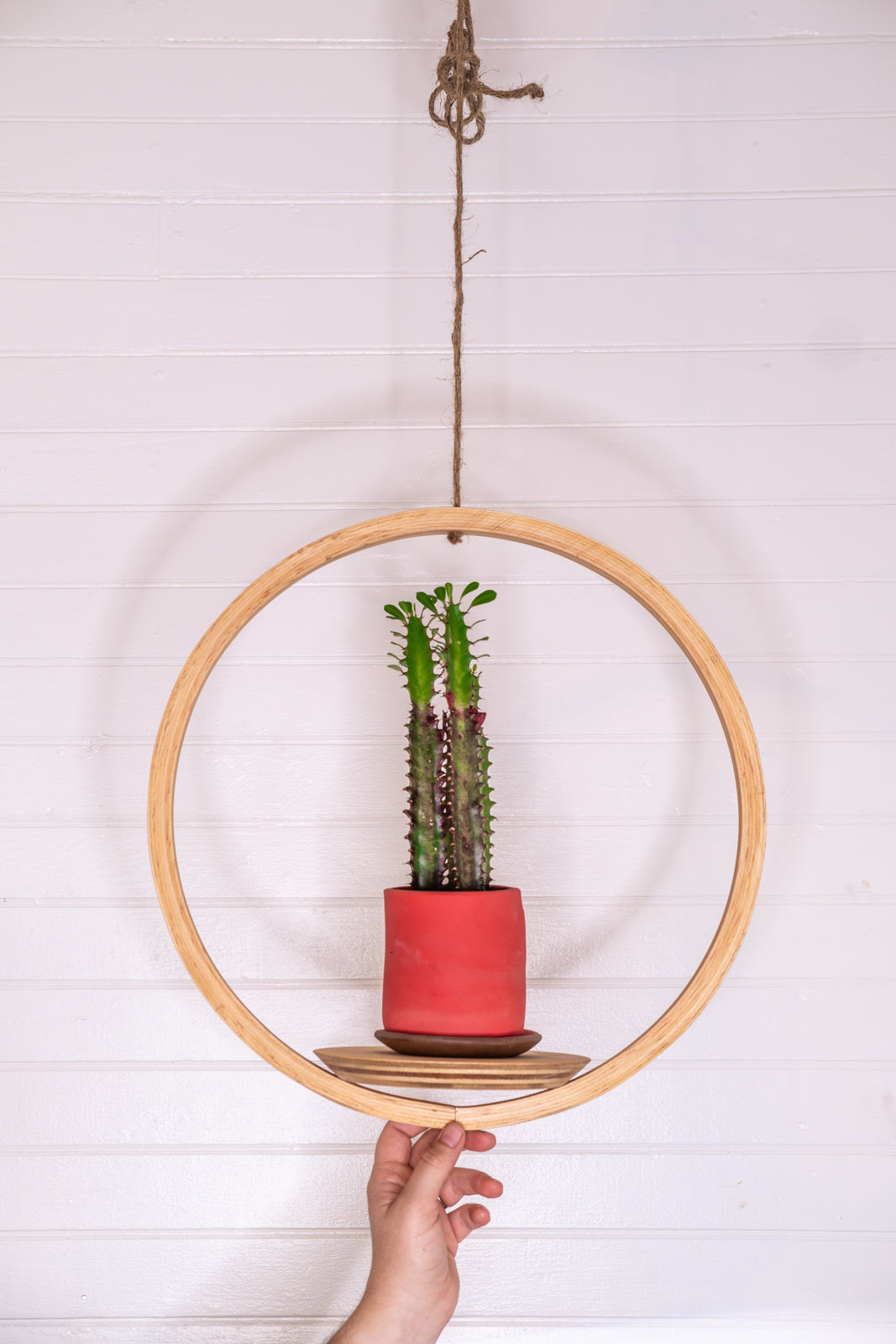 plant hanger with saucer Medium Wooden Hanging Planter, Bubble Hanger, Planter With Saucer, Air