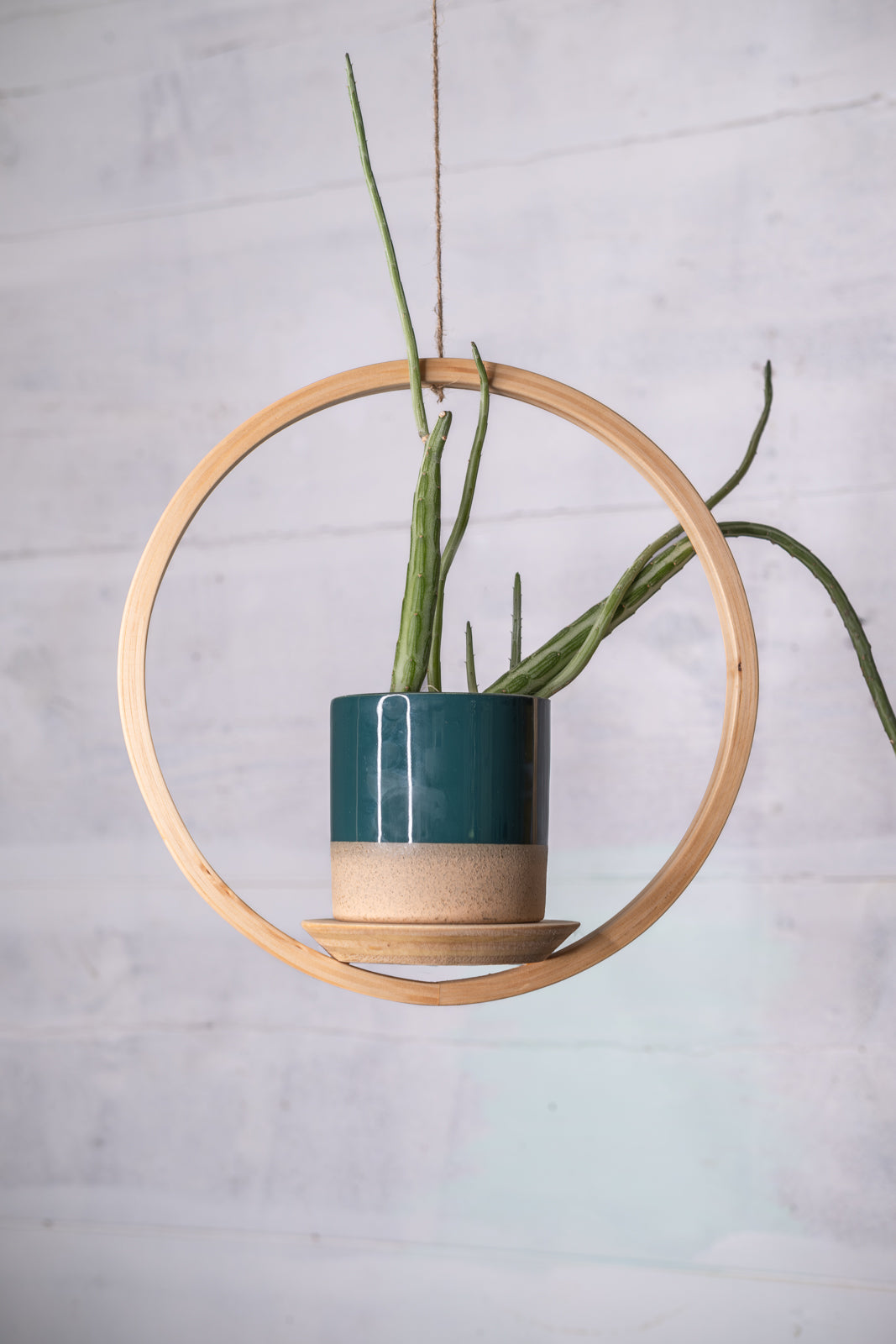 hanger for planter Small Circle Wooden Plant Hanger, Bubble Hanger, Planter With Saucer,