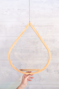 wooden teardrop hanging planter