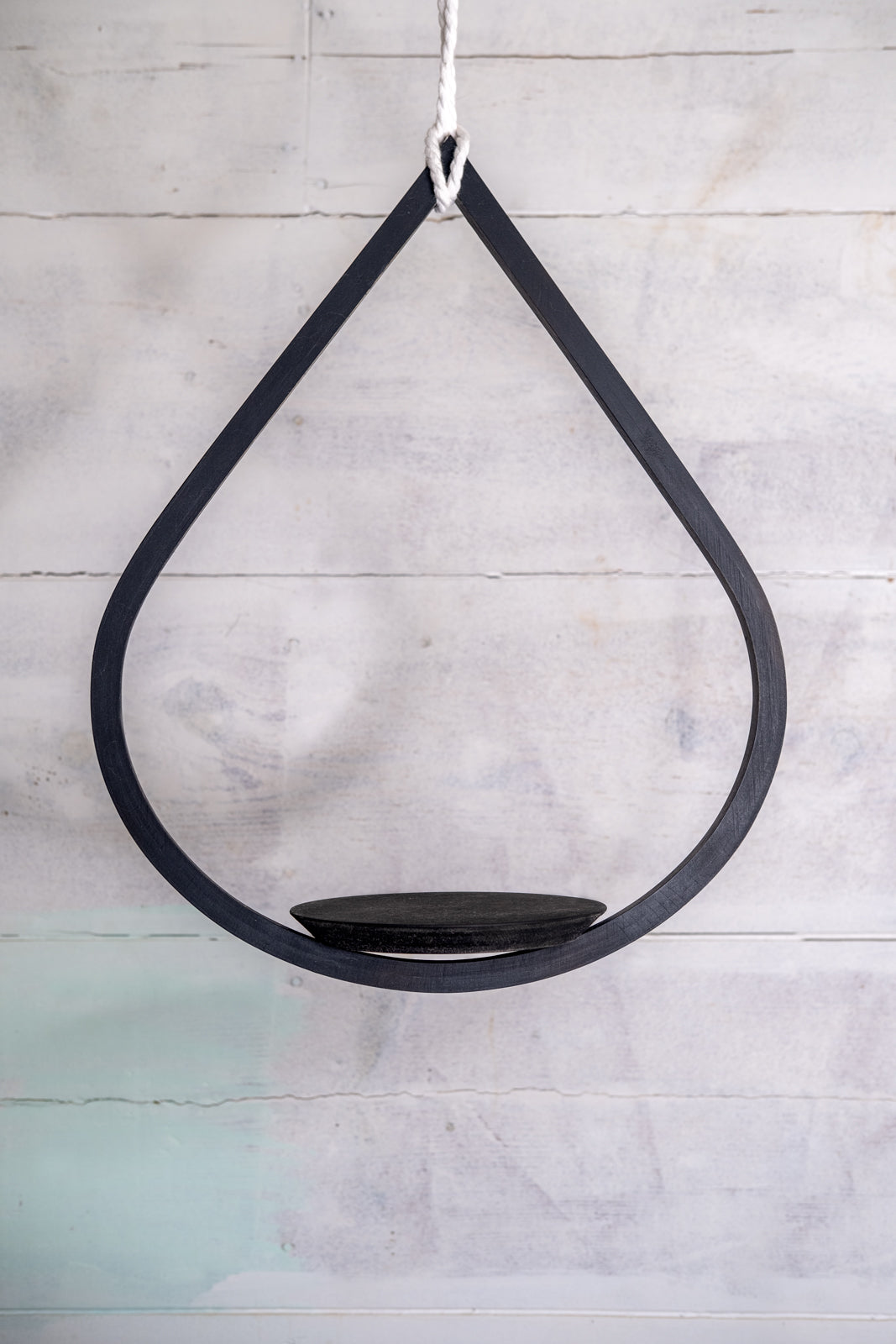 matte black hanging planter Medium Matte Black Plant Hanger, Tear Drop Hanger, Planter With Saucer