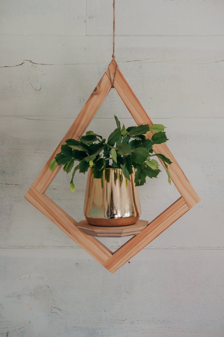 triangle plant hanger Diamond Wooden Plant Hanger